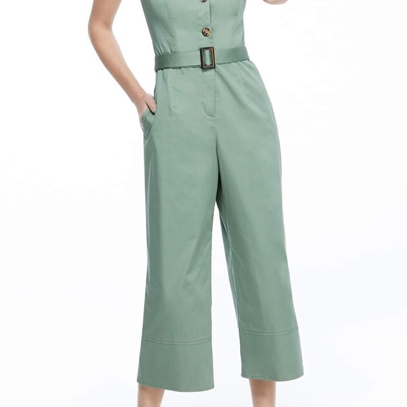 NWT Gal Meets Glam Leonie Belted Cotton Jumpsuit - Picture 4 of 9